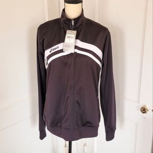 Asics Black and White Cabrillo Warm Up Athletic Track Jacket Women's Size Large